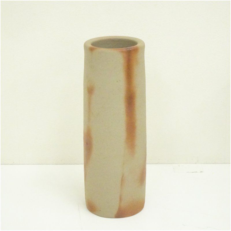 【民藝】備前焼 筒型 花入 花瓶 フラワーベース 作家物 民藝】備前焼 筒型 花入 花瓶 フラワーベース 作家物 備前焼 花瓶
