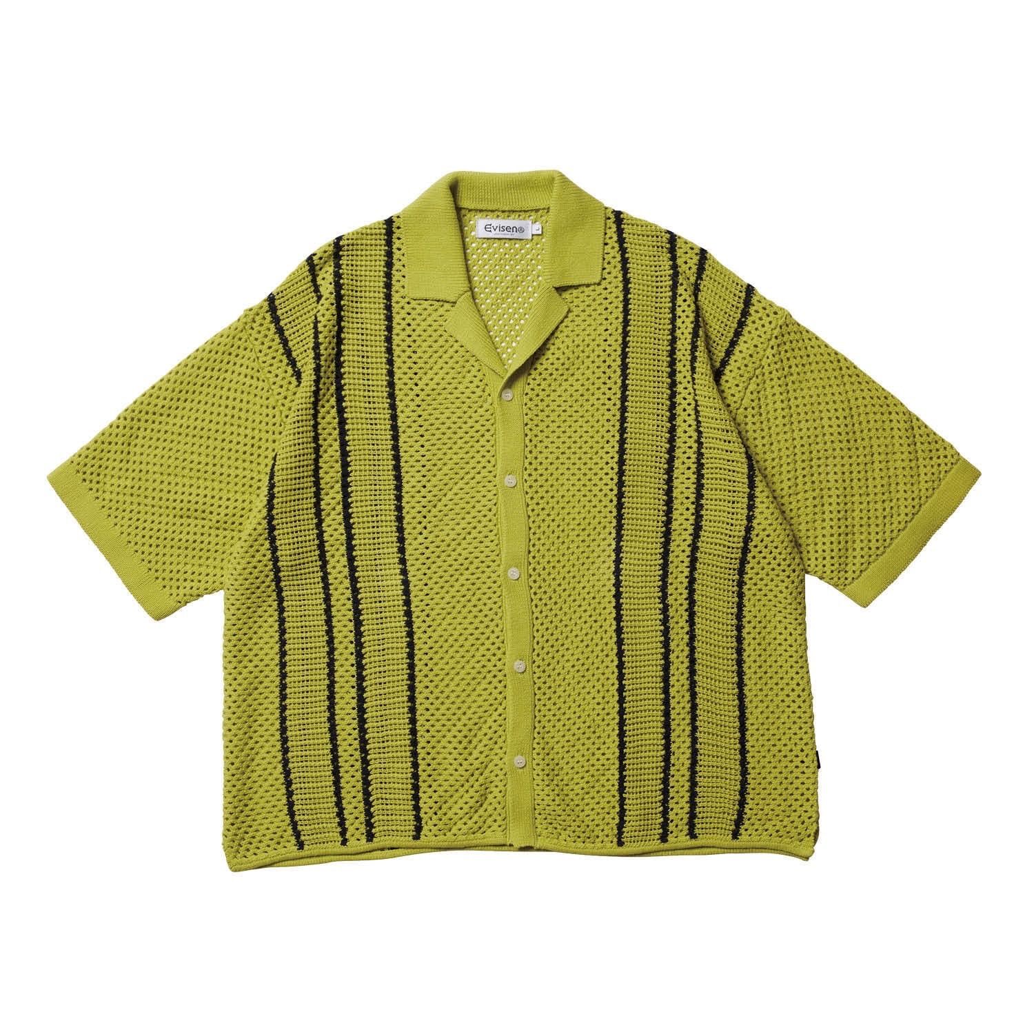 EVISEN / STRIPE CROCHET SHIRT / M トップス evisen STRIPE