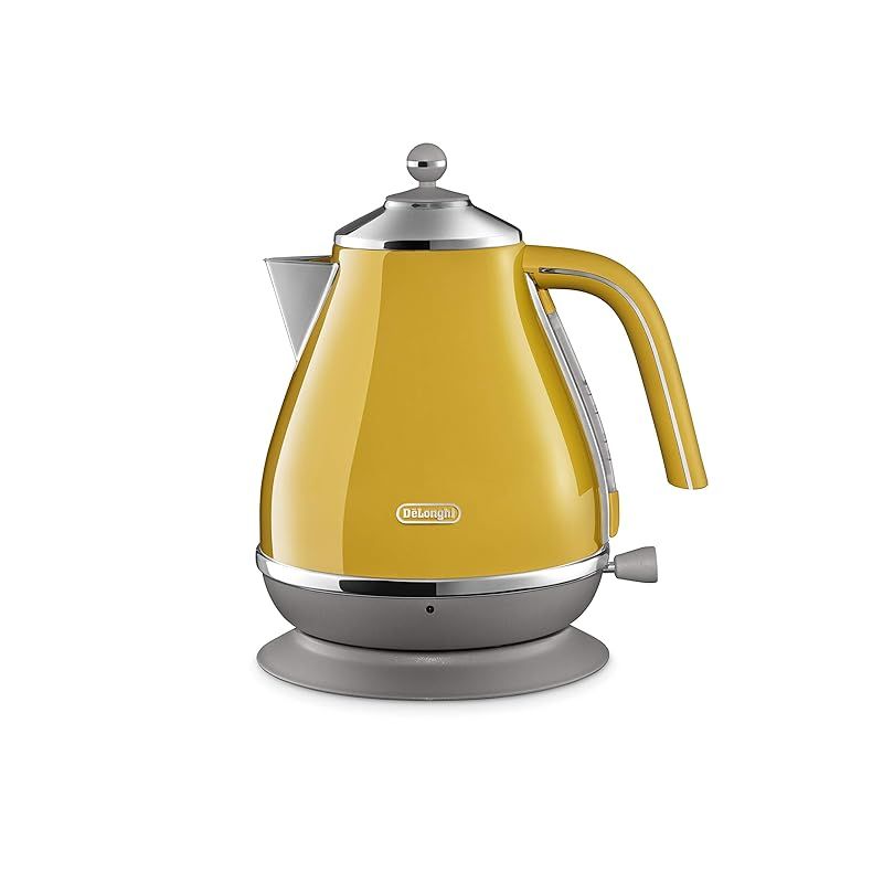 DeLonghi デロンギ De Longhi電気ケトル アイコナ キャピタルズ KBOC1200J-Y ステンレス 1.0L 見やすい水量計 異物混入防止フィルタ 空だき防止機能 簡単お手入れ ニューヨークイエロー ファミリー登録で3年 1