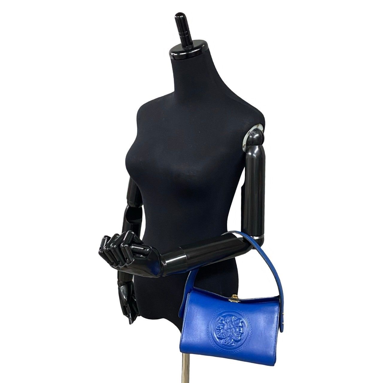 極 美品 FENDI フェンディ ギリシャモチーフ ターンロック 金具 レザー  