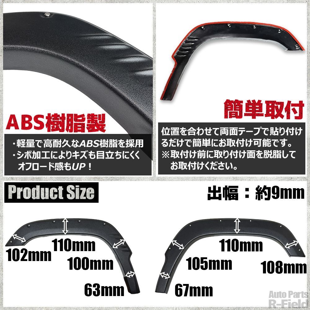 ジムニー JB64W 専用設計 ABS製 出幅約9mm 【ダミーボルトタイプ