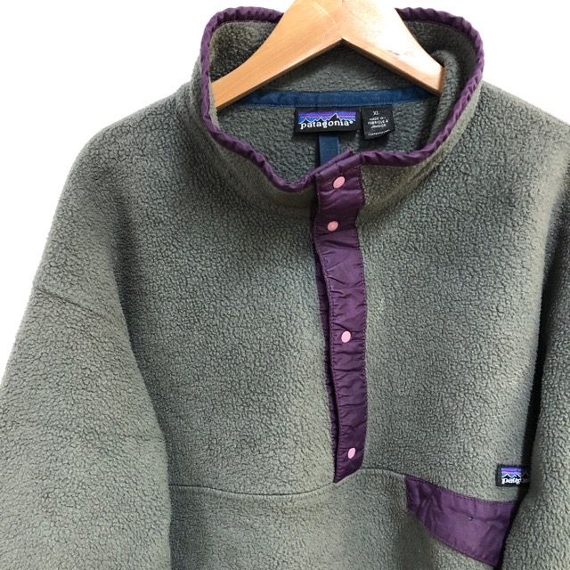 A1018 パタゴニア XL アメリカ古着 ジャマイカ製 スナップフリース F2 25530 グレー Patagonia メンズ