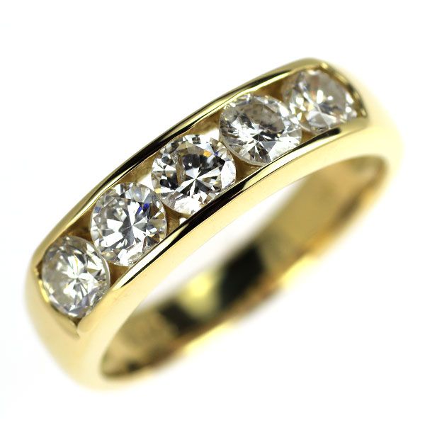 ダイヤモンド/1.00ct リング K18YG 13号 I2597 K18YG ダイヤモンド リング 1.00ct 一文字 - メルカリ