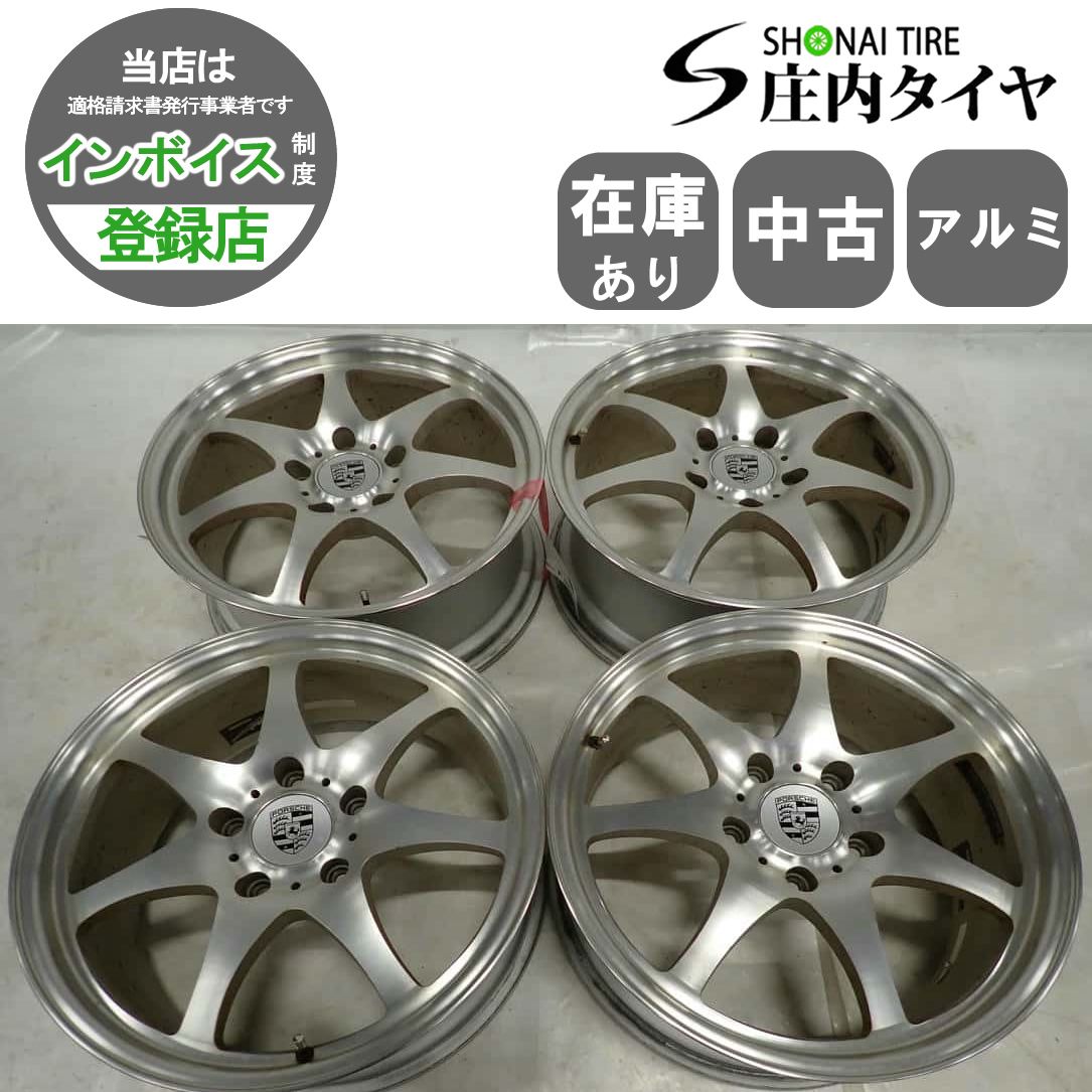 4本SET 会社宛 18×8J ポルシェ PORSCHE スポーク 純正 アルミ ホイール 5穴 PCD 130mm 49 ハブ径71.6mm 店頭交換OK NO F3520