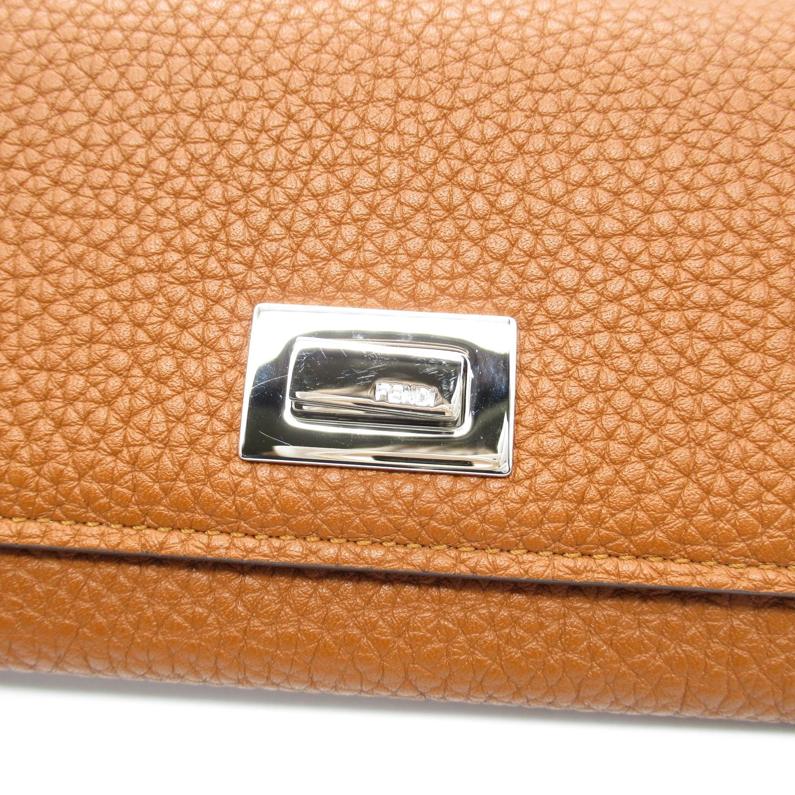 フェンディ FENDI 二つ折り長財布 ピーカブー ZIP長財布 ブラウン 