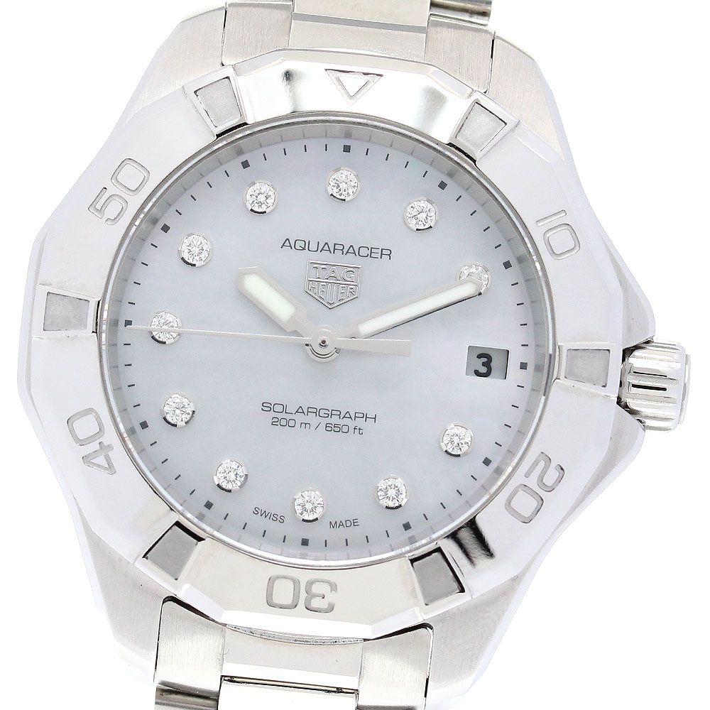 タグホイヤー TAG HEUER WBP1313.BA0005 アクアレーサー ソーラーグラフ 11Pダイヤ ソーラー レディース美品箱・保証書付き_842152