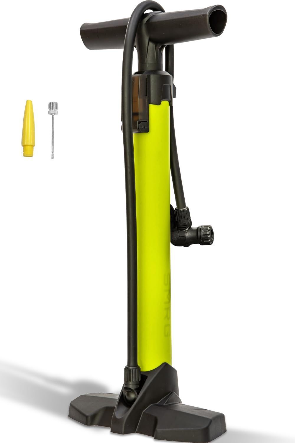 【特価セール】自転車 空気入れ 【台湾製】SMRG 英式 仏式 米式バルブ対応 小型 軽量 コンパクト フロアポンプ 空気針 ノズル 付属 ケース内蔵 SR-FP