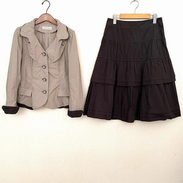 anc ヒロココシノ HIROKOKOSHINO スカートスーツ セットアップ 40 茶系