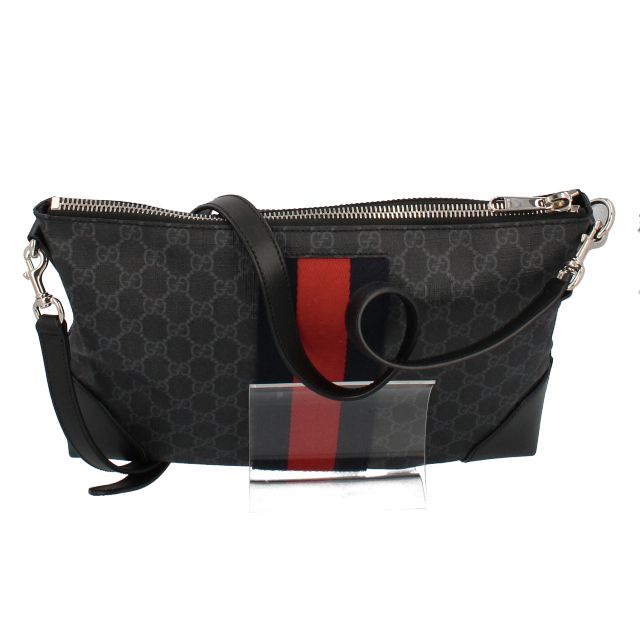 メーカー直売】 【中古】GUCCI 474139 ブラック レザー GG