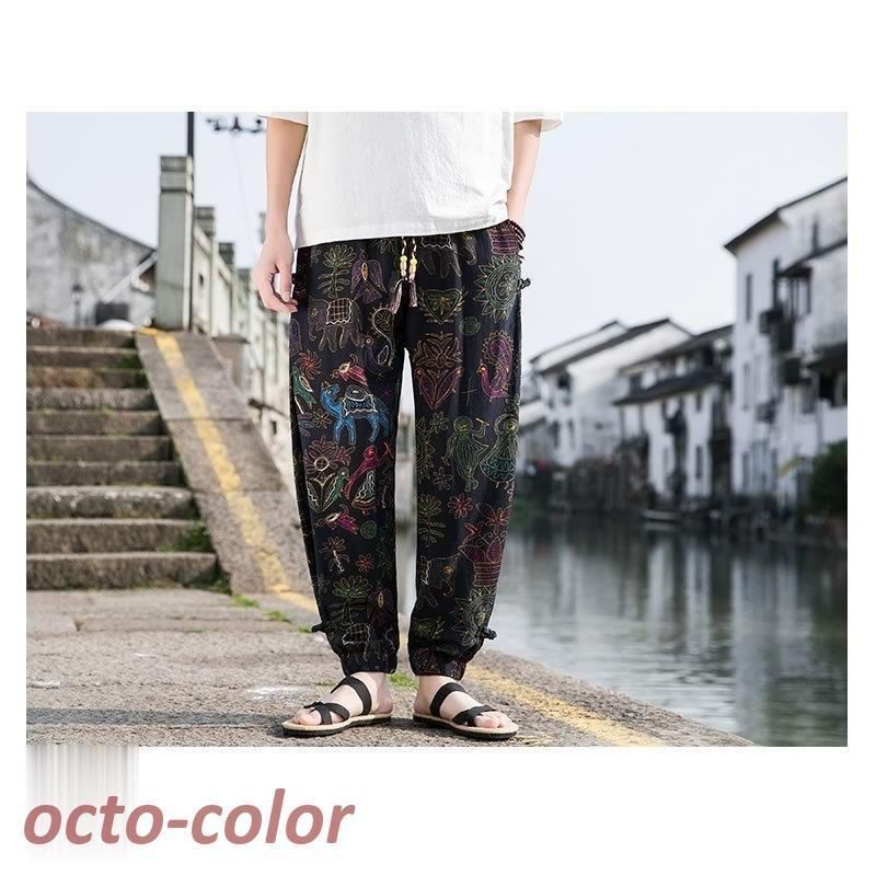 エスニック アラジンパンツ 藍染 コットン 新品 タイ製 男女共用5