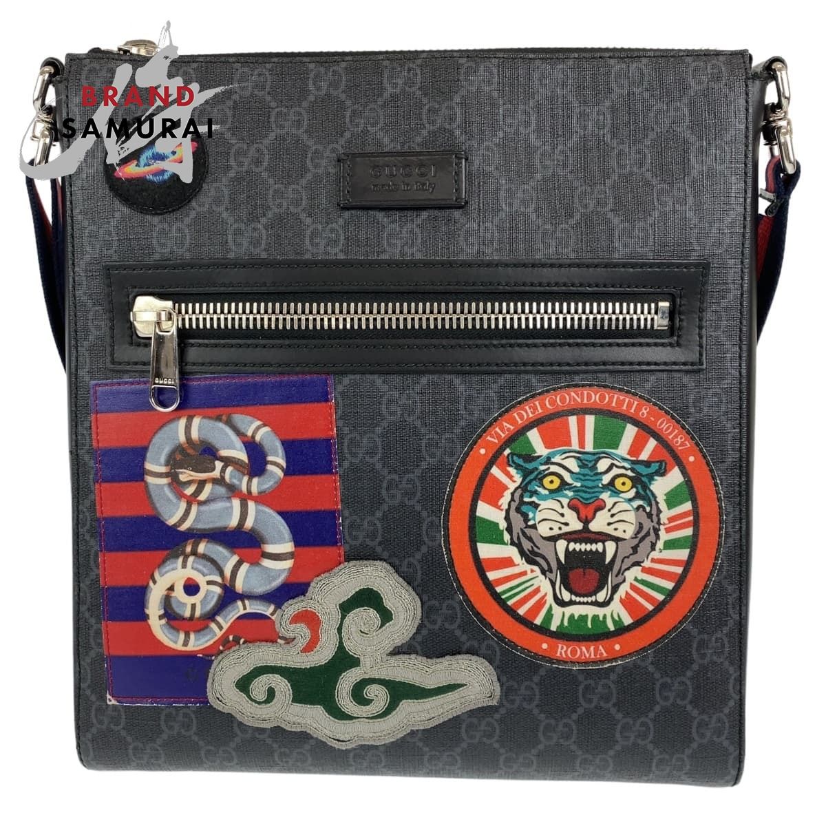 美品 GUCCI グッチ クーリエ GGスプリーム シェリーライン 474137 斜め