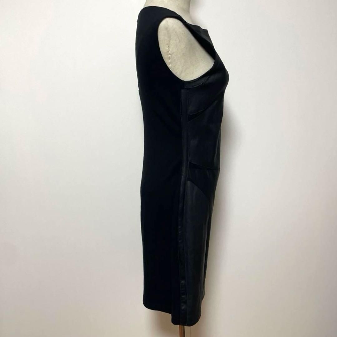 オーダーメイド品 theory セオリー ノースリーブ ワンピース サイズ2 羊革 レザー 切替 緊急入荷！