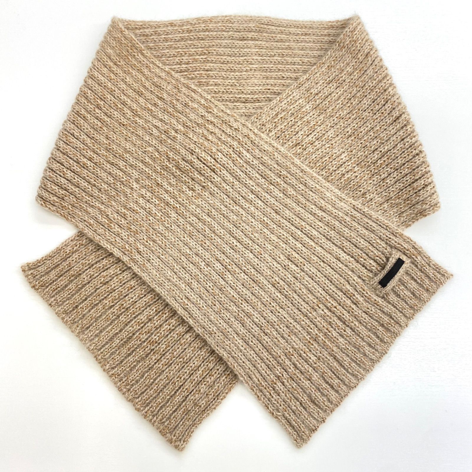 BATONER モヘア混紡 リブ編みマフラー