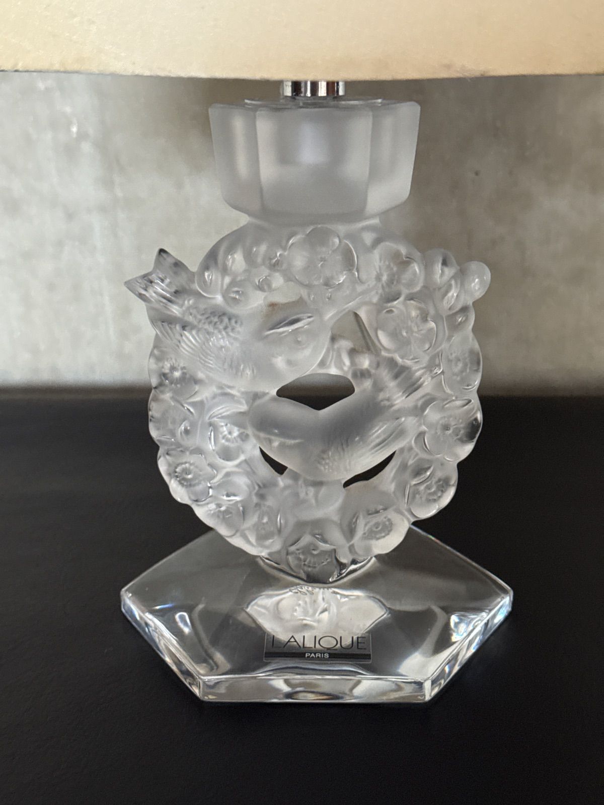 ○激レア LALIQUE Mésanges ラリック クリスタル テーブルランプ suke 様専用！LALIQUE ラリック 「Mesangeメザンジュ」クリスタル