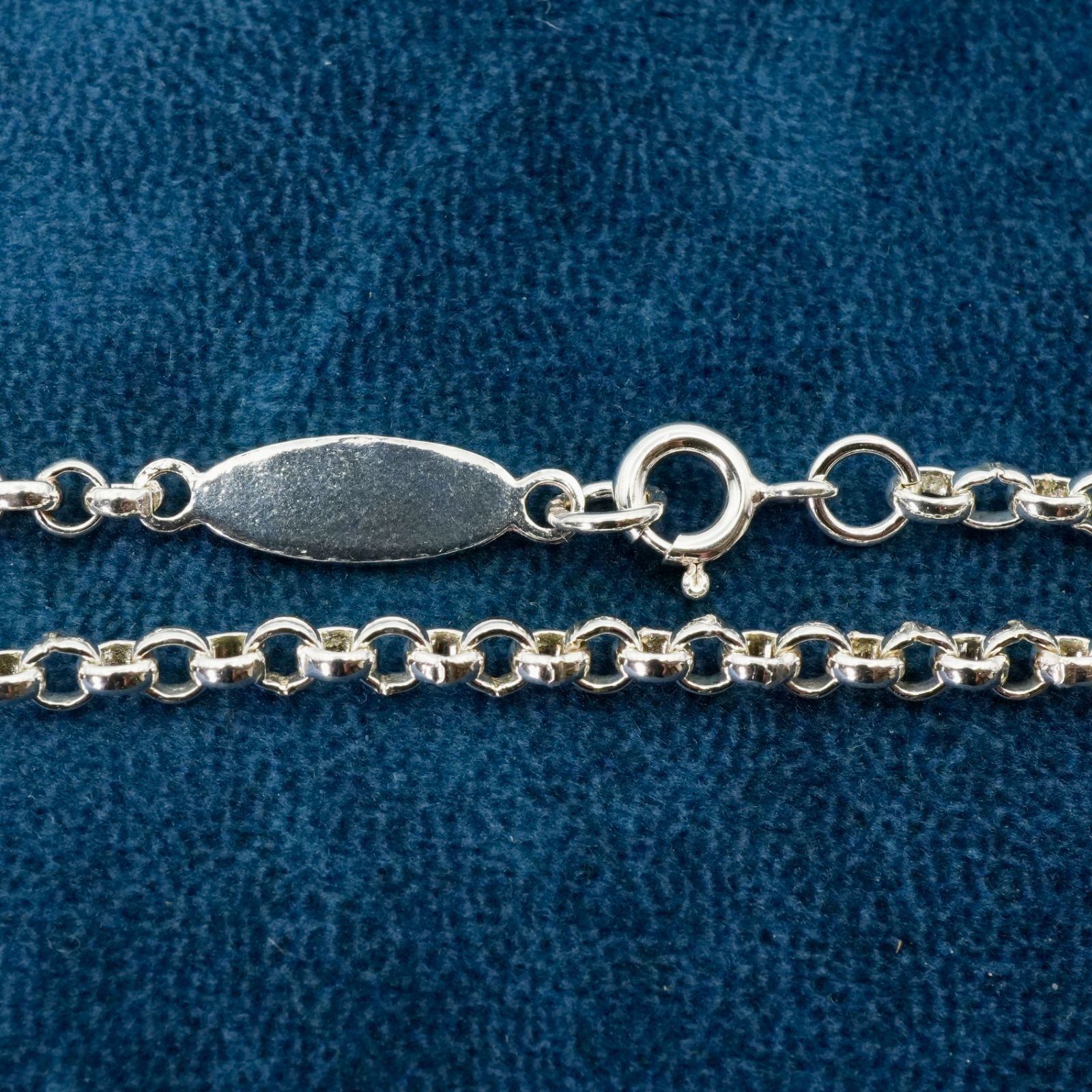 極美品 エルメス 甲丸 チェーン ロゴ ネックレス シルバー/25-1225S