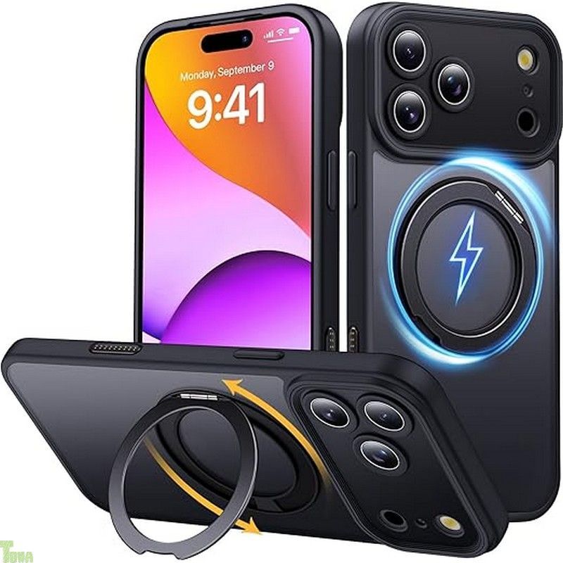 【新作入荷，最新作】 Holidi iPhone 17 Pro Max ケース MagSafe向け カメラコントロール マット感 360°回転スタンド マグネット搭載 米軍MIL規格 全面保護 ワイヤレス充電 黄変なし 17 promax ケース Magsimpl-Ser その他