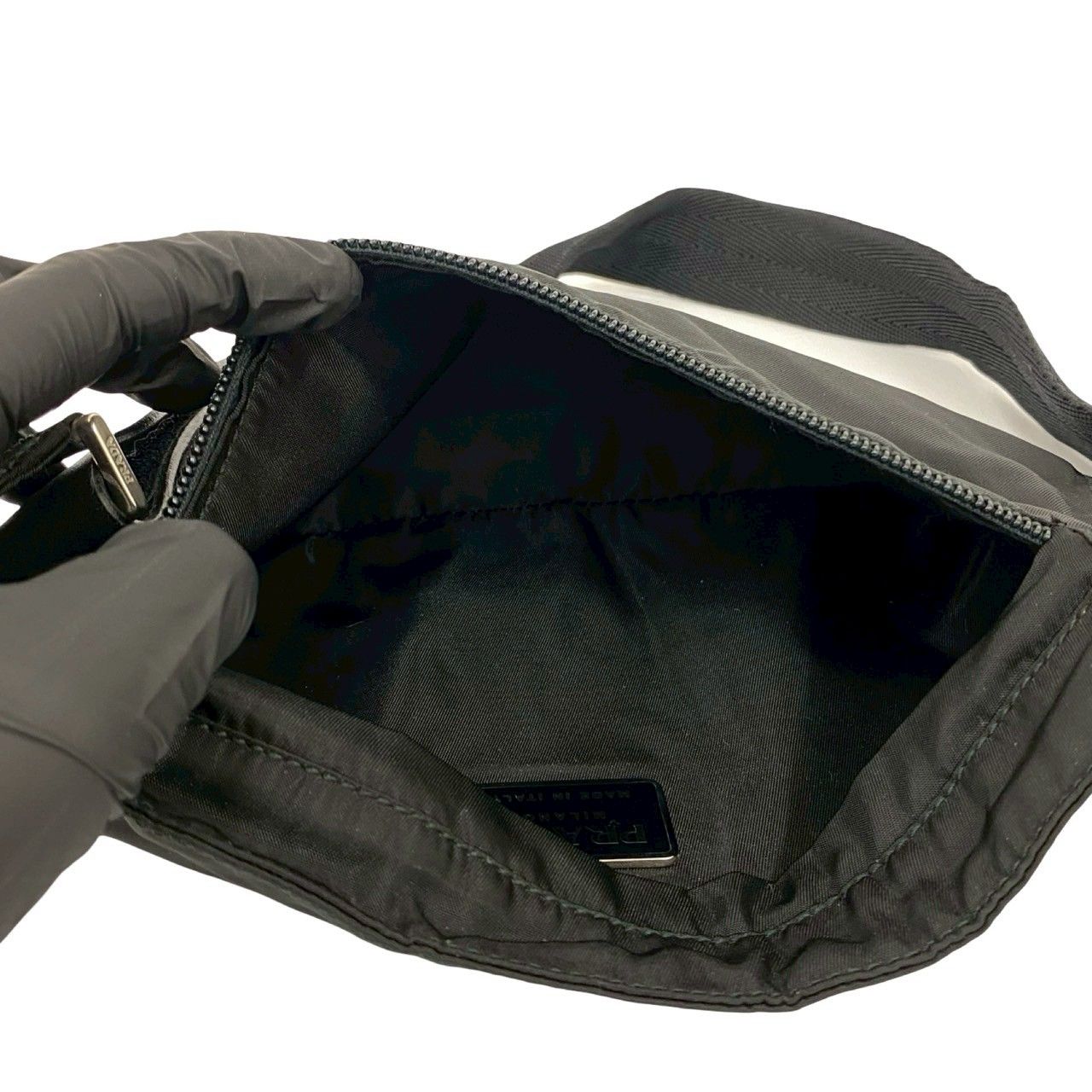 PRADA プラダ 三角ロゴ 金具 テスート ナイロン ボディバッグ ウエストバッグ ショルダーバッグ ポシェット ブラック 92044 WWW_USTAUSTRALIA_COM_AU