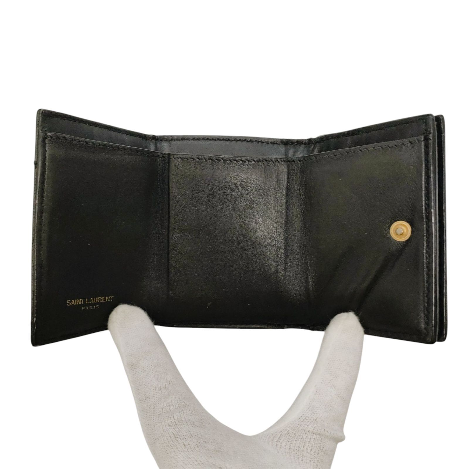 サンローラン オリガミ タイニーウォレット 三つ折り カサンドラ YSL