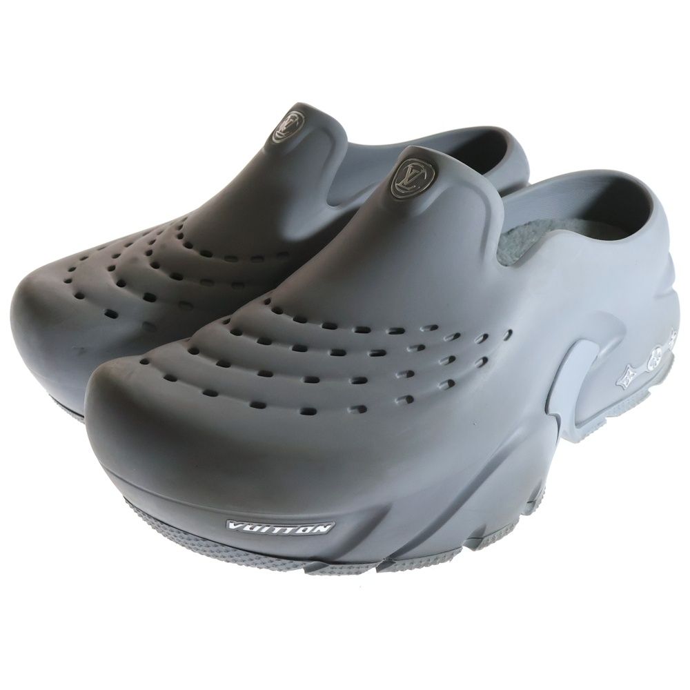LOUIS VUITTON ルイヴィトン LV Ski Shark Clog スキーライン シャーク クロッグ ロゴプレート サンダル プラットフォーム 厚底 ローカットシューズ グレー 1 ACEXL