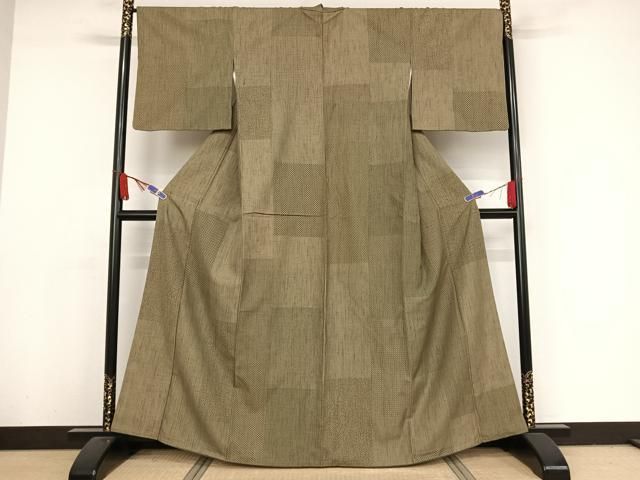 作家物 保科昭夫 江戸小紋 寄せ柄 裄67.5 色無地 着物 正絹T-4753 作家物 保科昭夫 江戸小紋 寄せ柄 裄67.5 色無地 着物 正絹T