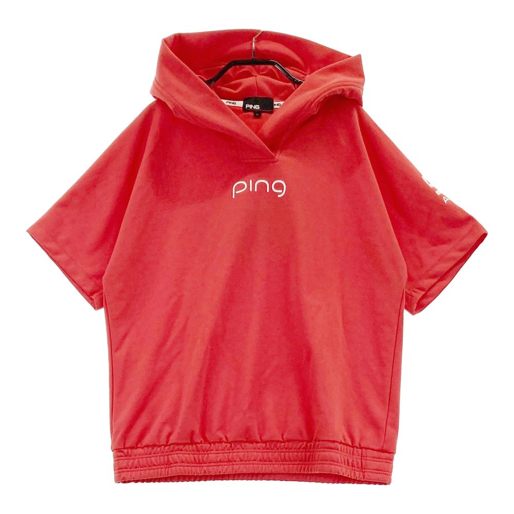 PING - ピン/半袖パーカー2022年購入 PING ピン 半袖パーカー ミントグリーン系×グレー バックロゴ