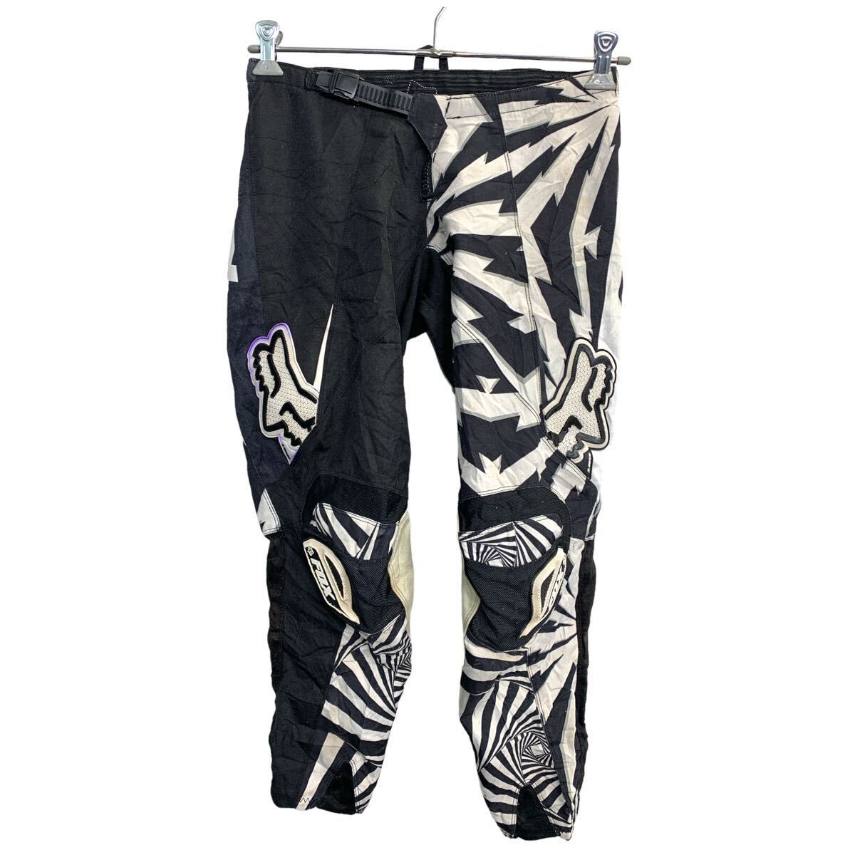 FOX モトクロスパンツ W28 フォックス レーシングパンツ ブラック ホワイト 古着卸 アメリカ仕入 2403-1096