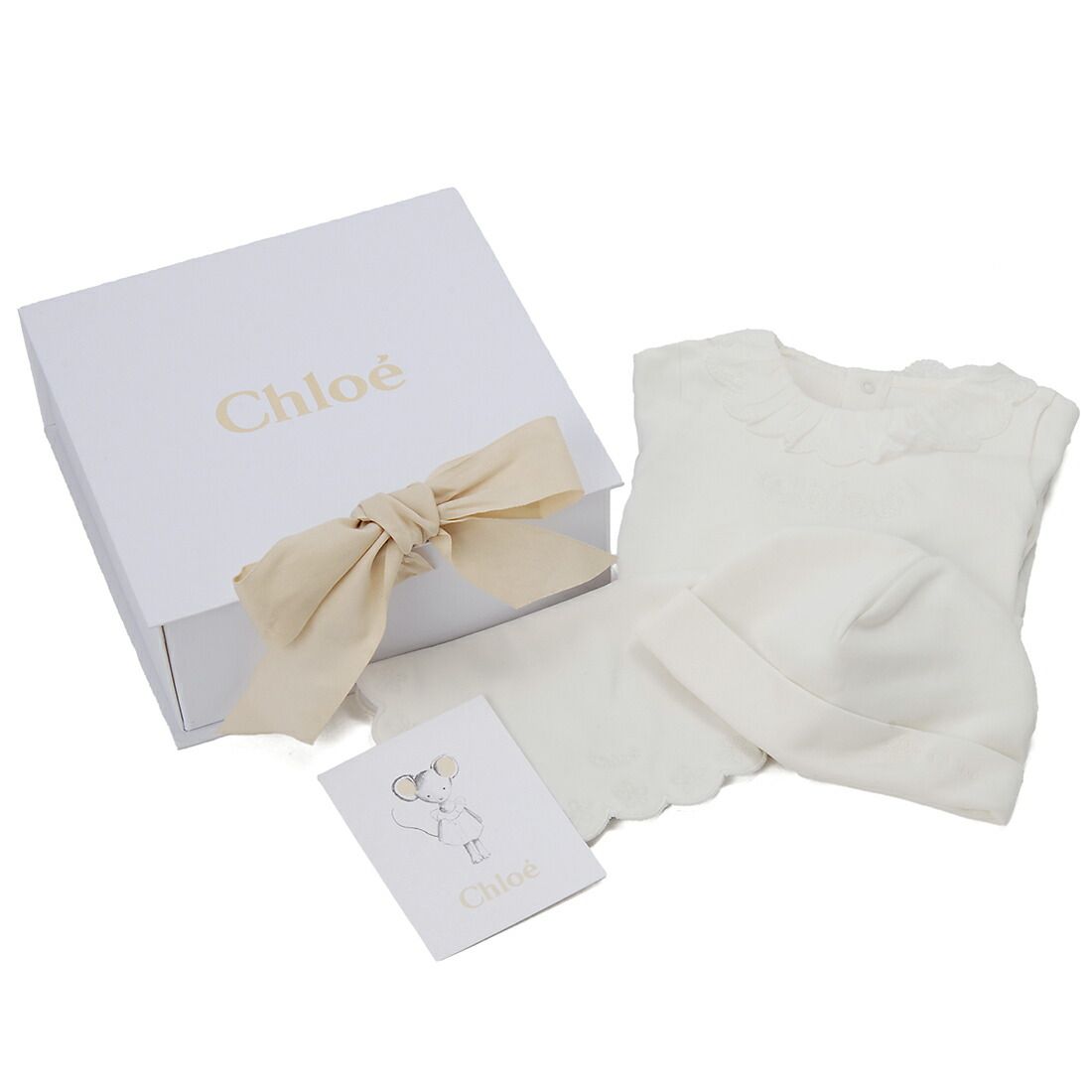 Chloe クロエ ベビーウェアセット ホワイト 20378 117 KIDS BABYGROW SET