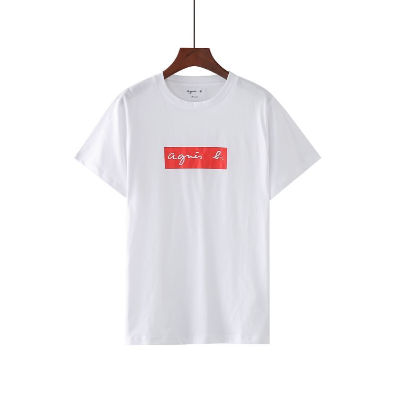 agnes b. アニエスベー メンズ Tシャツ ホワイト 真ん中ロゴ