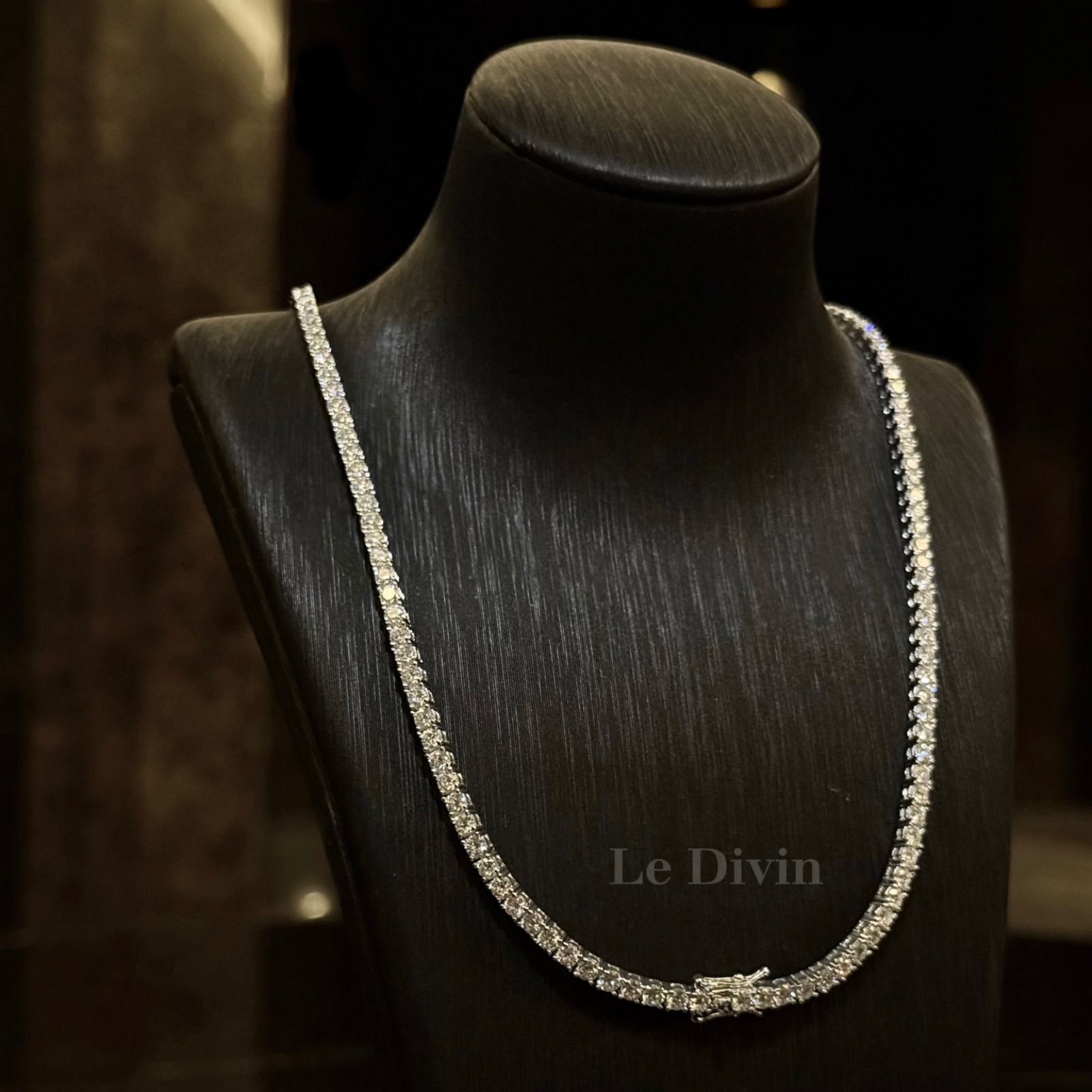 3mm/45cm モアサナイトテニスネックレス Silver925 金アレ対応 【公式