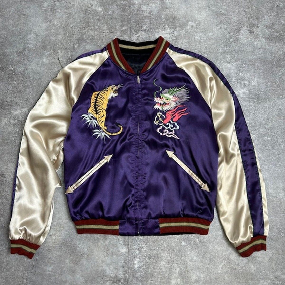 東洋エンタープライズ　スカジャン　鷲×龍 テーラー東洋スカジャン「GOLD DRAGON×EAGLE＆DRAGON」龍×鷲＆龍
