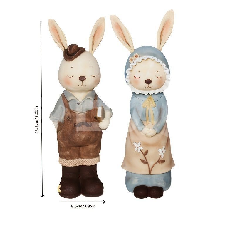 置物 オブジェ ガーデンオーナメント ウサギのカップル 2個セット うさぎ ラビット 屋外 屋内 インテリア 玄関 リビング ダイニング 装飾 庭 ガーデニング 装飾 ガーデン 樹脂 ギフト インテリア用品 贈り物 雑貨 WWW_GEBZETESISAT_COM_TR