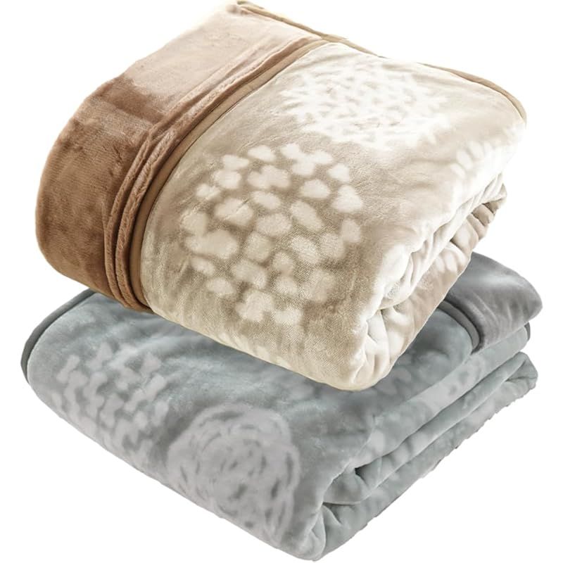 毛布 西川 【1億円売れた毛布】 ≪2枚セット≫ 2枚合わせ シングル 140×200cm 洗える サークル柄 グレー ブラウン マイヤー毛布 衿付き 冬 春 あったか 約1.8kg かわいい おしゃれ ブランケット 2