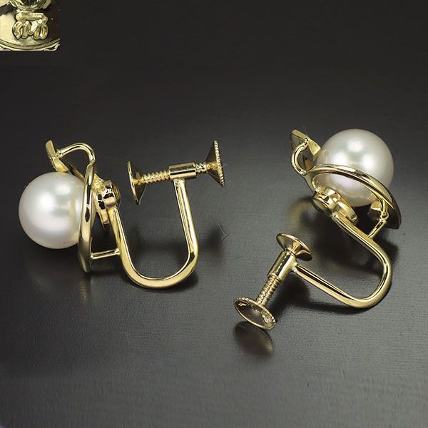 ミキモト K14YG アコヤベビーパール リング ミキモト K14YG アコヤ真珠 リング 陽刻ビンテージ 昭和風レトロ