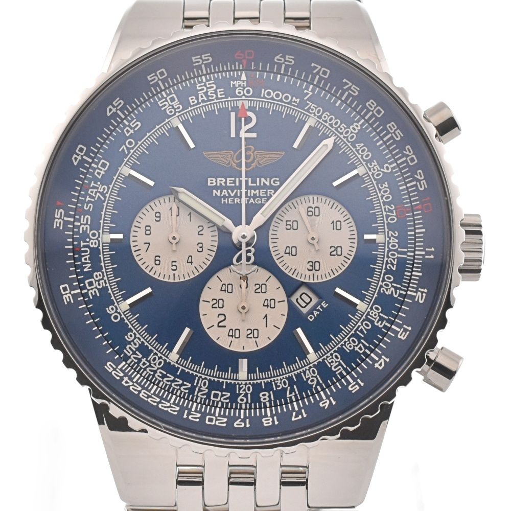ブライトリング BREITLING A35350 ナビタイマー ヘリテージ クロノグラフ デイト 自動巻き メンズ美品箱付き N#132270