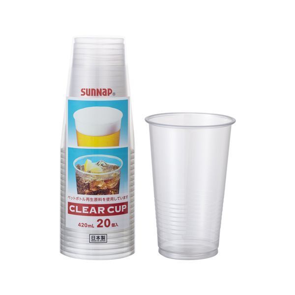 サンナップ クリアーカップ 420mL 20個×60P C4020Z