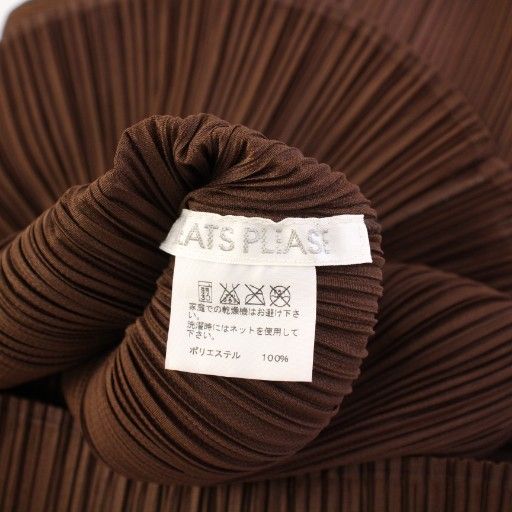 PLEATS PLEASE プリーツプリーズ　タートルネック　長袖　ブラウン プリーツプリーズ PLEATS PLEASE イッセイミヤケ カットソー