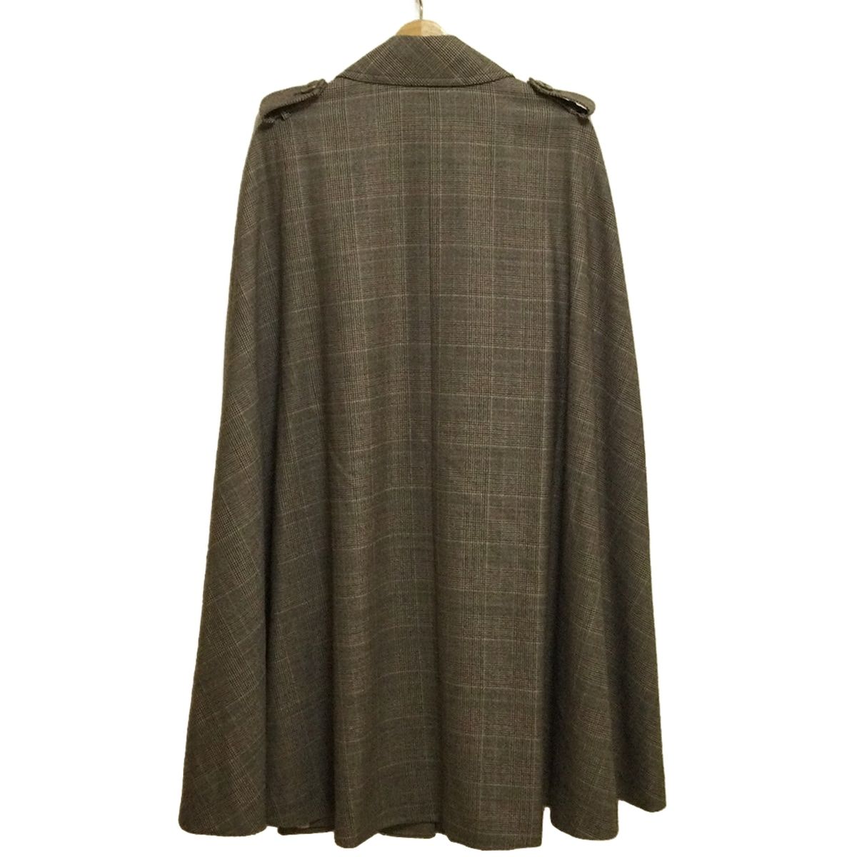 MANOUSH マヌーシュ ポンチョ サイズ34 S レディース - ベージュ×ダークブラウン×黒 千鳥格子柄 刺繍 フラワー 花 春 秋