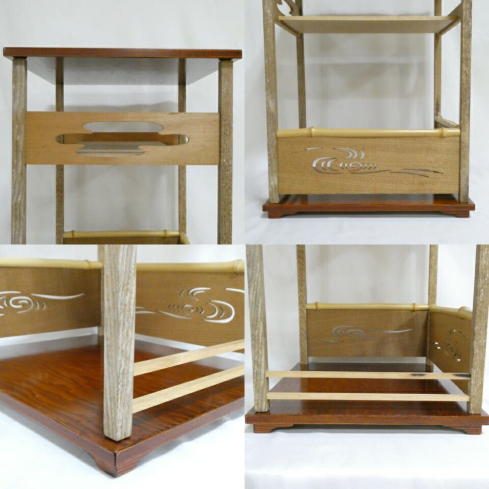 鵬雲斎好写】指物師 平安 光春作 行雲棚 組立式 茶道具【中古