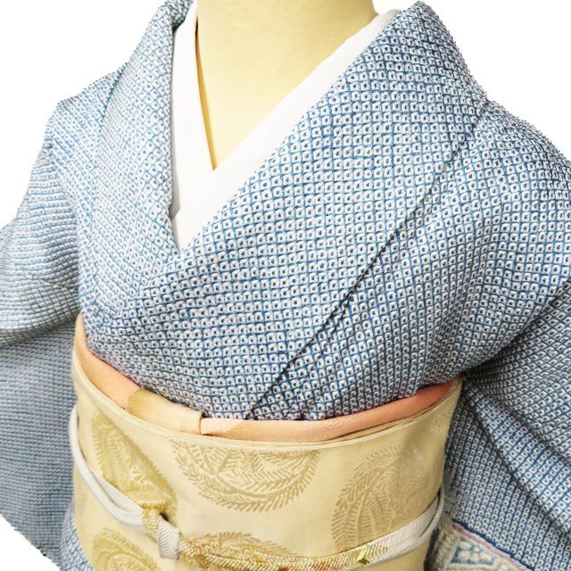 小紋 総絞り 鹿子 正絹 着物MT-179 小紋 総絞り 鹿子 正絹 着物MT-179