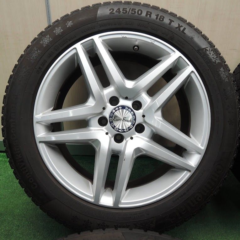 *送料無料* 4本価格★ベンツ BMW等 Euro Forsch 245/50R18 スタッドレス コンチネンタル コンチバイキングコンタクト6 PCD112/5H★4010910TNス