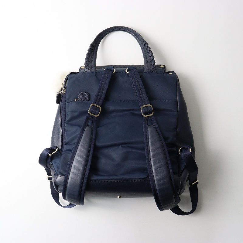 極美品✨カナナプロジェクト リュック　ビジネスバック　2way チャーム付き 美品 カナナプロジェクト kanana project レザーリュック
