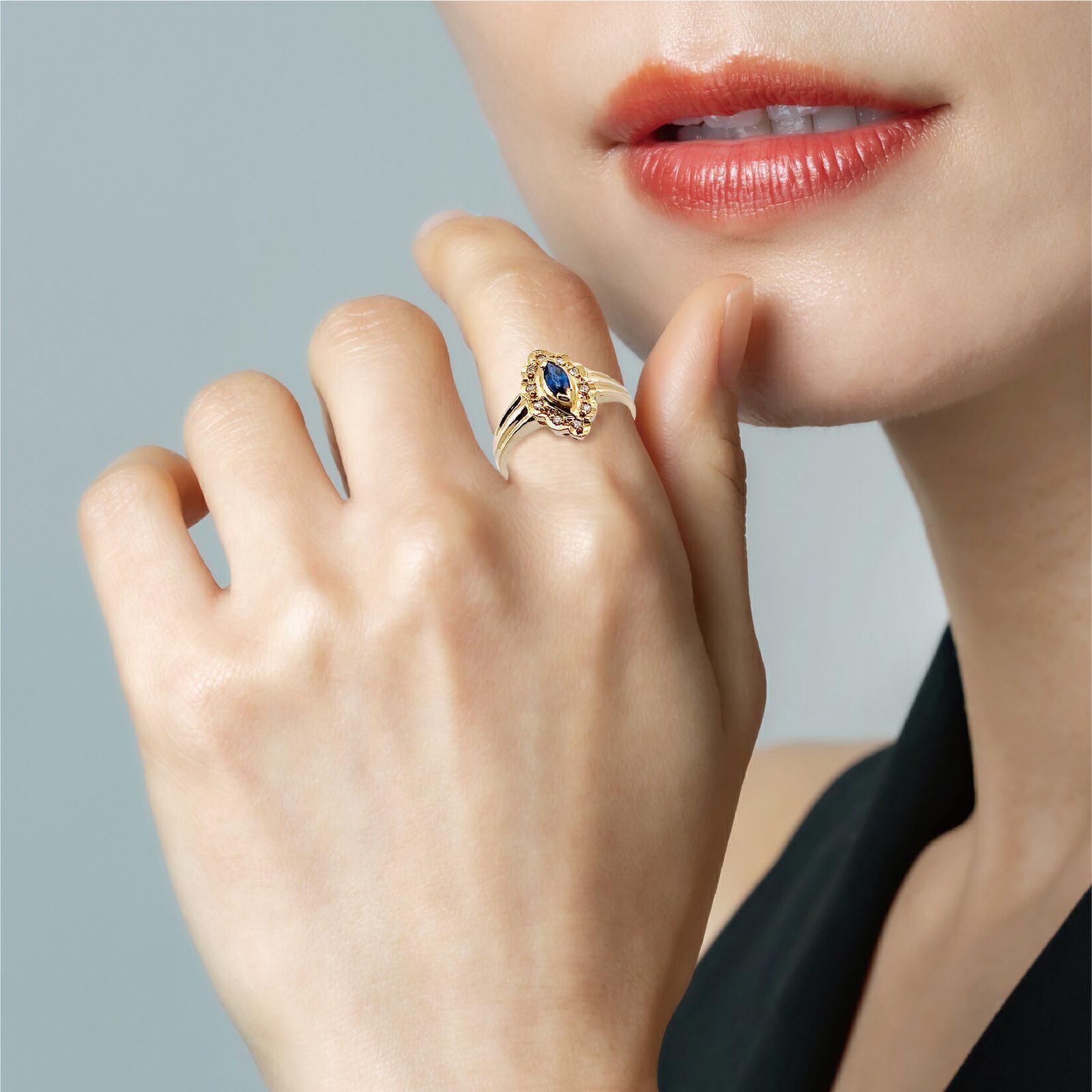 新品仕上済み K18 サファイアダイヤモンドリング 11号 3.1グラム