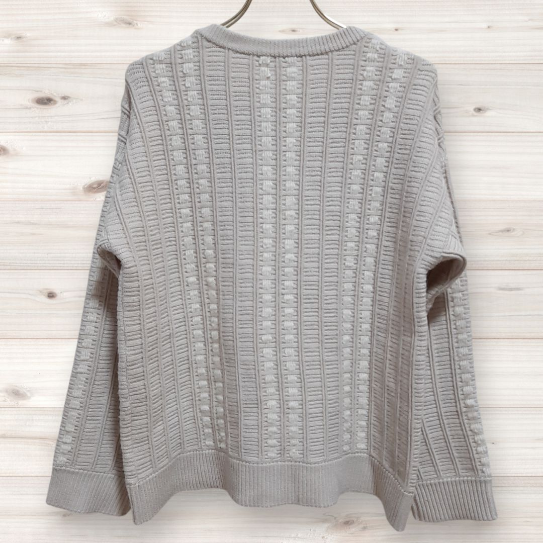 尊重 C1325 セオリーリュクス Theory luxe ニット セーター 長袖 38 ベージュ ウール Uネック