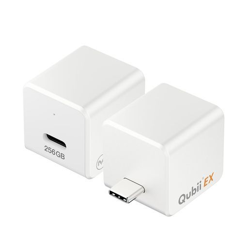 QubiiEXUSB-C充電しながら自動バックアップiphoneバックアップusbメモリipadandroid容量不足解消写真動画音楽連絡先SNSデータ移行SDカードリーダー機種変更MFi認証USB-Cタイプ
