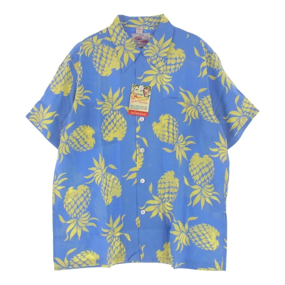 TAILOR TOYO テイラー東洋 半袖シャツ DK36201 DUKE KAHANAMOKU SP DUKE'S PINEAPPLE デューク カハナモク スペシャル デュークス パイナップル アロハ ハワイアン 半袖 シャツ ライトブルー系 M【中古】