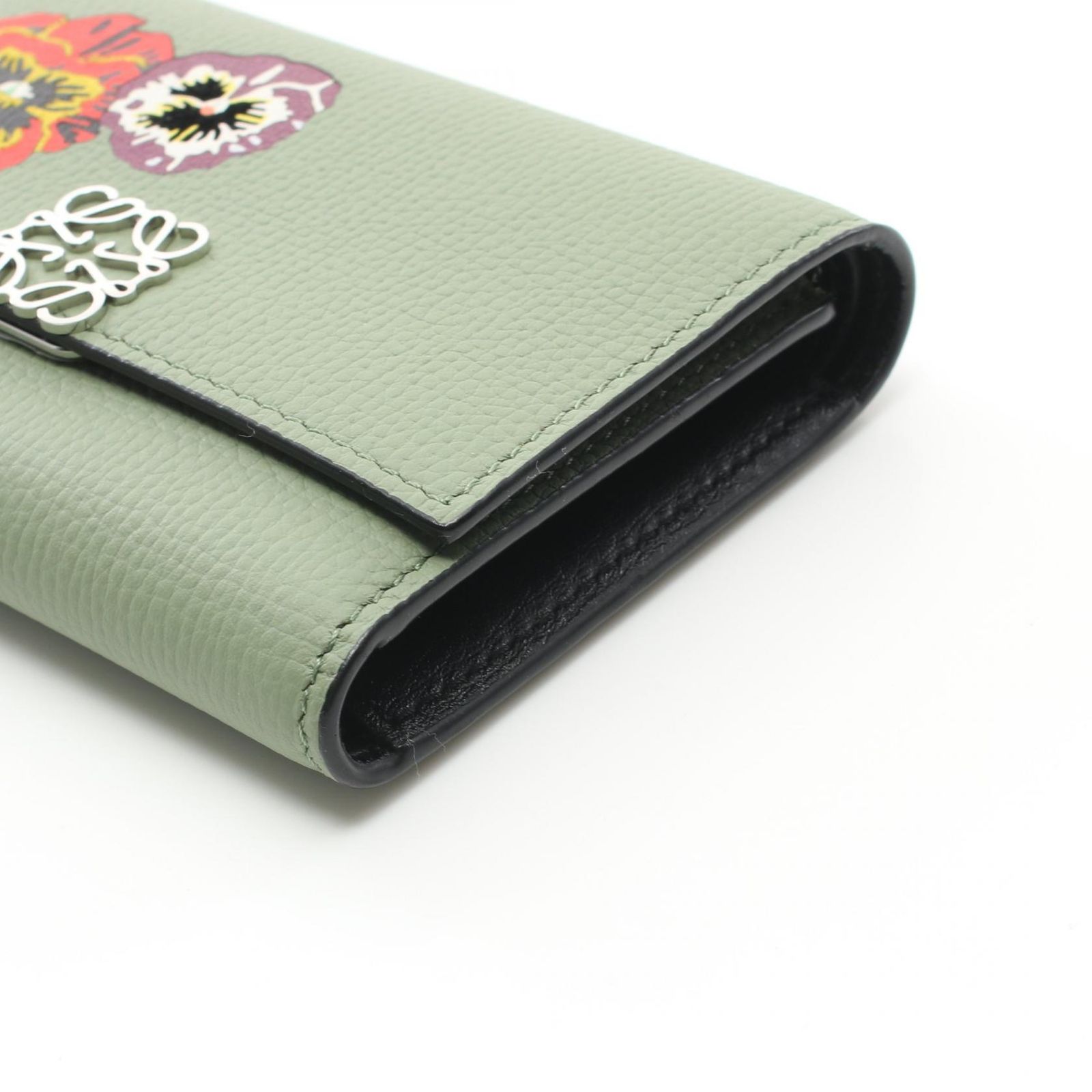 ロエベ LOEWE 三つ折り財布 ミントグリーン レザー 三つ折り財布