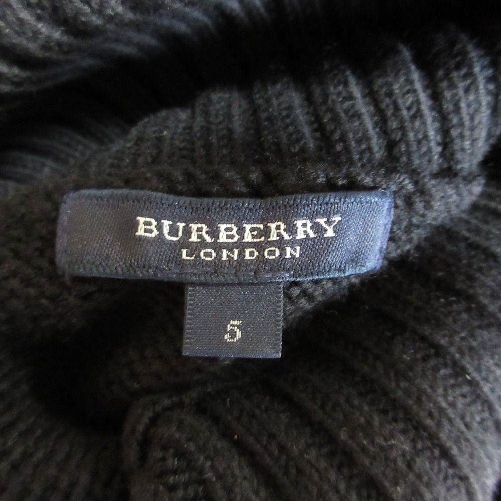 BURBERRY - 良品 BURBERRY LONDON バーバリーロンドン ハイネック タートルネック 長袖 ニット プルオーバー セーター サイズ5 ブラック  レディース 古着 中古 USED BURBERRY - 良品 BURBERRY LONDON バーバリーロンドン