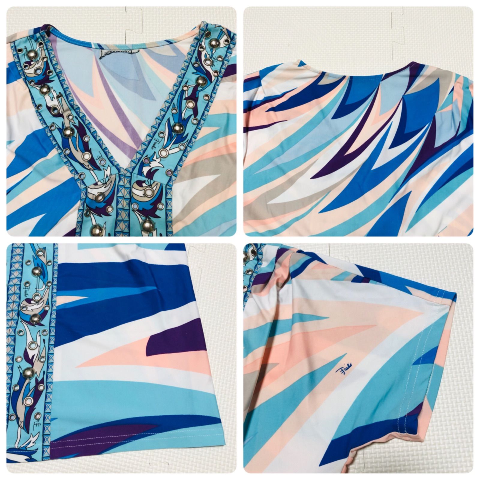 □美品□希少□EMILIO PUCCI エミリオプッチ 前面スタッズ&パンチング 