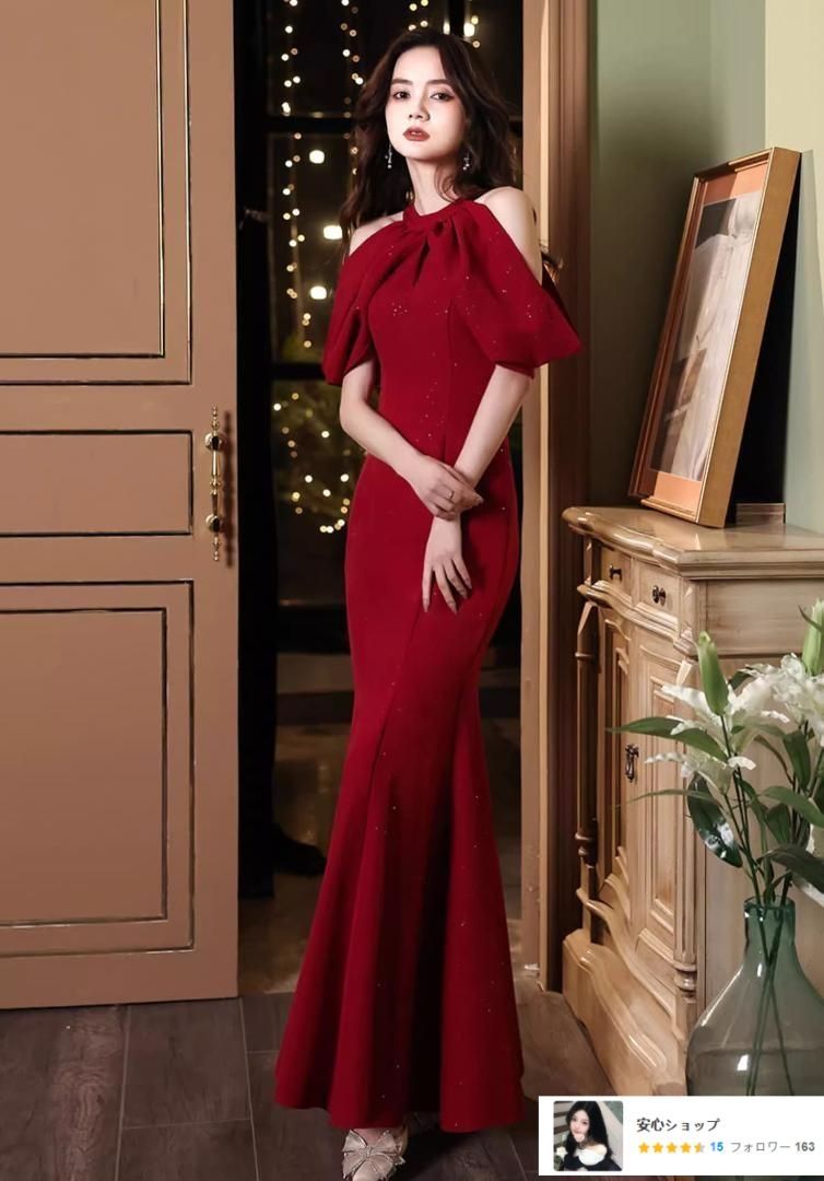 夏にぴったり❀スリット入り花柄ロングドレス✿パーティーで映える