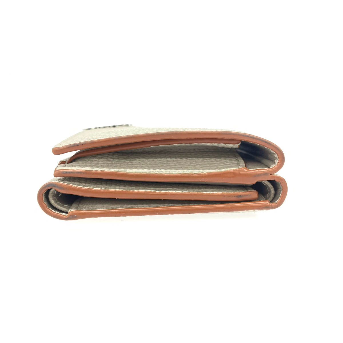 LOEWE ロエベ トライフォールド 財布 グレージュ レザー レディース 